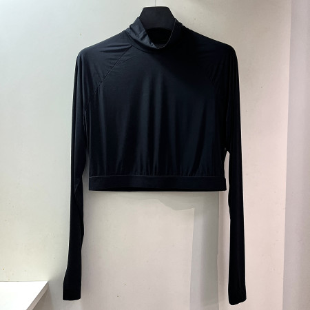 [행복한백화점][파사디]뒷면 망사 냉감 크롭 이너 티셔츠 블랙 여성 P24ATPM03M