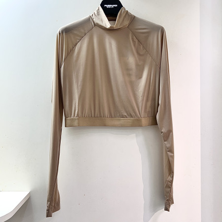 [행복한백화점][파사디]뒷면 망사 냉감 크롭 이너 티셔츠 베이지 여성 P24ATPM03M