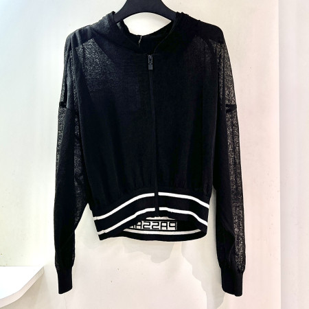 [행복한백화점][파사디]시스루 후드 집업 가디건 블랙 여성 P25MKC351X