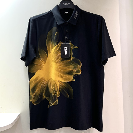 [행복한백화점][파사디]앞판 플라워 포인트 반팔 제에리 티셔츠 블랙 남성 Q25MTY064M