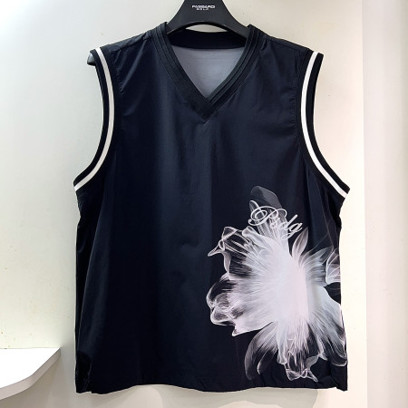 [행복한백화점][파사디]플라워 포인트 브이넥 베스트 블랙 남성 Q25MWV691M