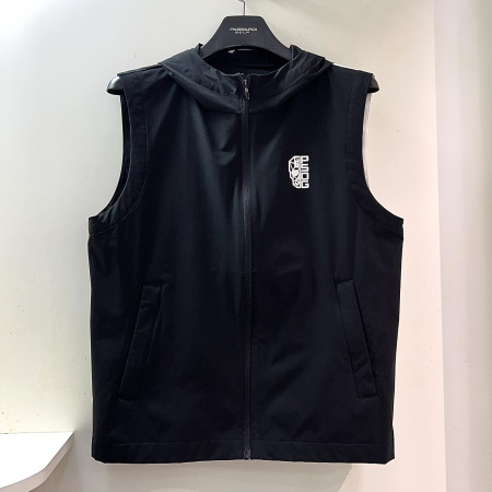 [행복한백화점][파사디]간절기 블러킹 후드 베스트 집업 조끼 블랙 남성 Q25SWV641X