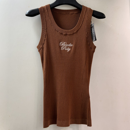 [행복한백화점][파사디]골조직 U넥 민소매 니트 나시 카멜 여성 P25MKS396M