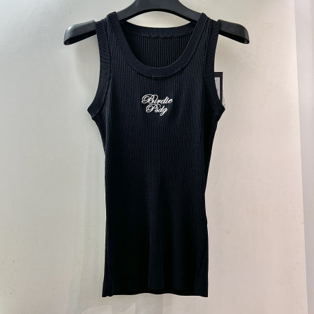 [행복한백화점][파사디]골조직 U넥 민소매 니트 나시 블랙 여성 P25MKS396M