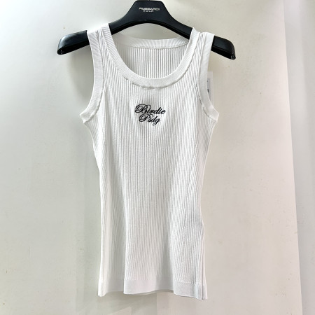 [행복한백화점][파사디]골조직 U넥 민소매 니트 나시 화이트 여성 P25MKS396M