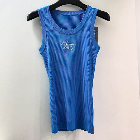 [행복한백화점][파사디]골조직 U넥 민소매 니트 나시 마린블루 여성 P25MKS396M