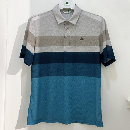 [행복한백화점][그린조이]뎅깡 프린트 반팔 카라 티셔츠 틸블루 남성 GS25KY26M