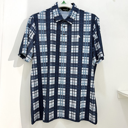 [행복한백화점][그린조이]체크 프린트 반팔 티셔츠 네이비 남성 GS25KY30M