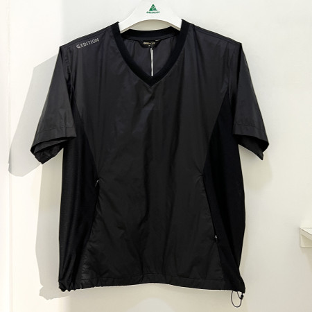 [행복한백화점][그린조이]V넥 우븐 반팔 베스트 블랙 남성 GP24WV03M