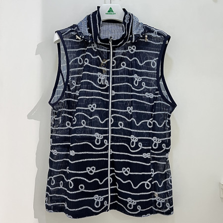 [행복한백화점][그린조이]메쉬 프린트 베스트 네이비 여성 조끼 GP25WV62W