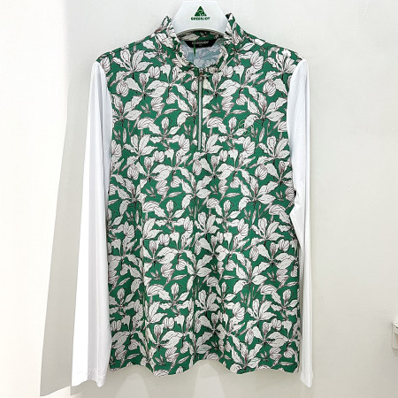 [행복한백화점][그린조이]플라워 프린트 반지퍼 티셔츠 그린 여성 GP24KL22W