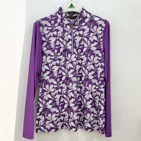 [행복한백화점][그린조이]플라워 프린트 반지퍼 티셔츠 퍼플 여성 GP24KL22W