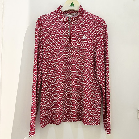 [행복한백화점][그린조이]미니멀 패턴 반지퍼 긴팔 티셔츠 마젠타 여성 GP25KL28W