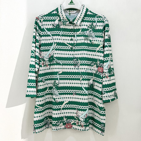 [행복한백화점][그린조이]ST 프린트 7부 카라 티셔츠 그린 여성 GP25KY23W