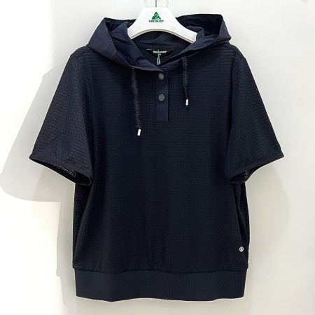 [행복한백화점][그린조이]메쉬후드 반팔 베스트 블랙 여성 GP24KV21W