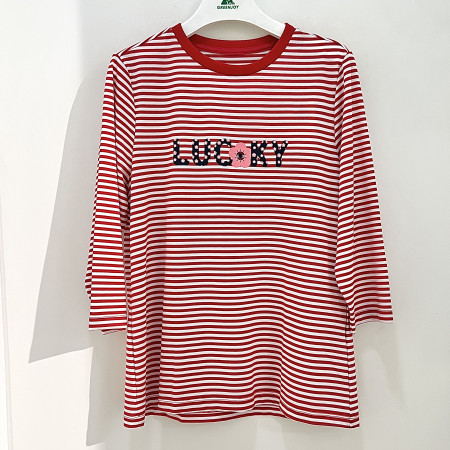 [행복한백화점][그린조이]칠부 ST 라운드 티셔츠 레드 여성 GP25KR21W