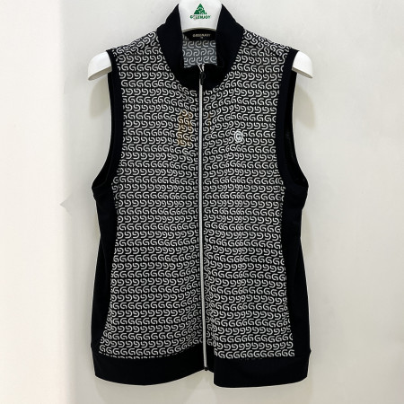 [행복한백화점][그린조이]로고프린트 오픈 베스트 블랙 여성 조끼 GP25KV62W