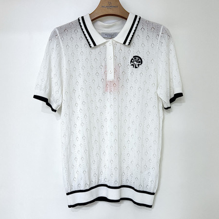 [행복한백화점][팜스프링스]패턴 디자인 반팔 니트 화이트 여성 SKTL252455