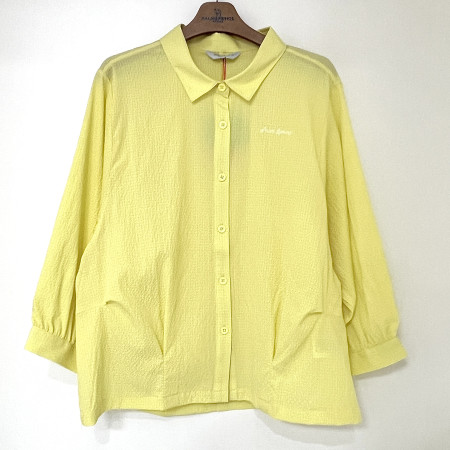 [행복한백화점][팜스프링스]시어서커 볼륨 소매 디자인 셔츠 레몬 여성 SYSL251210