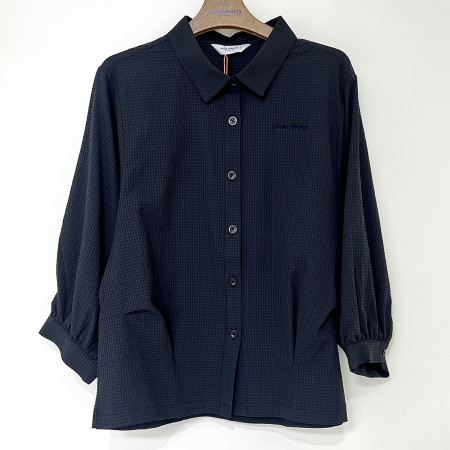 [행복한백화점][팜스프링스]시어서커 볼륨 소매 디자인 셔츠 네이비 여성 SYSL251210