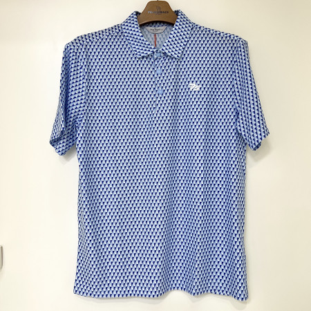 [행복한백화점][팜스프링스]잔패턴 반팔 카라 티셔츠 스카이블루 남성 STSM252158