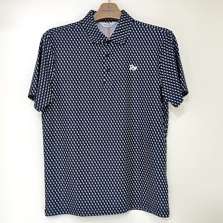 [행복한백화점][팜스프링스]잔패턴 반팔 카라 티셔츠 네이비 남성 STSM252158