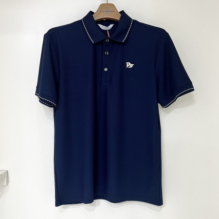 [행복한백화점][팜스프링스]스티치 반팔 카라 티셔츠 네이비 남성 STSM252163