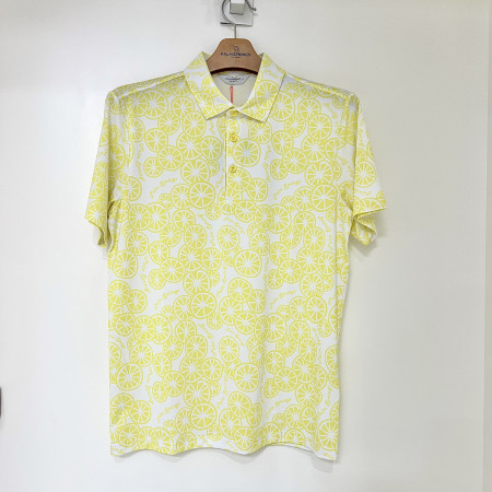 [행복한백화점][팜스프링스]프린트 카라 반팔 티셔츠 레몬 남성 STSM252162