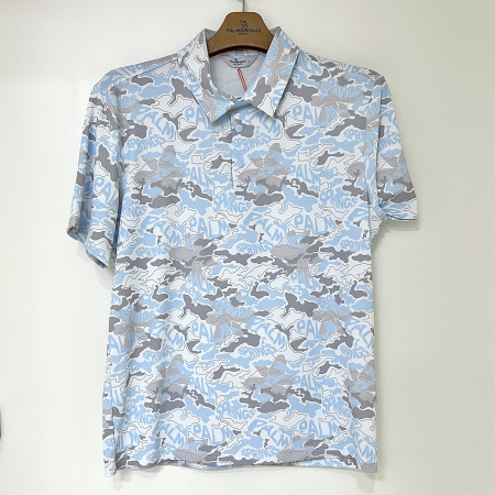 [행복한백화점][팜스프링스]패턴 카라 반팔 티셔츠 스카이블루 남성 STSM252160