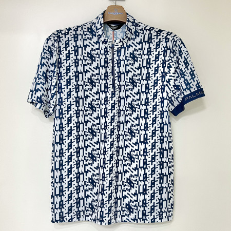 [행복한백화점][팜스프링스]패턴 반집업 반팔 티셔츠 틸블루 남성 STZM252175