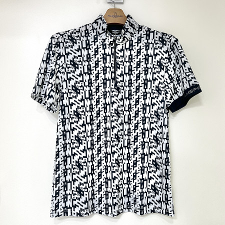 [행복한백화점][팜스프링스]패턴 반집업 반팔 티셔츠 네이비 남성 STZM252175