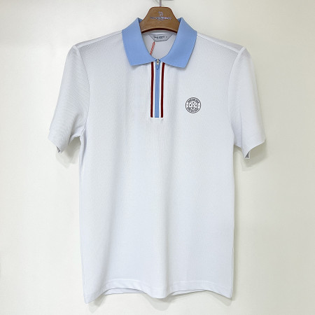 [행복한백화점][팜스프링스]카라 배색 반팔 집업 티셔츠 화이트 남성 STSM252153