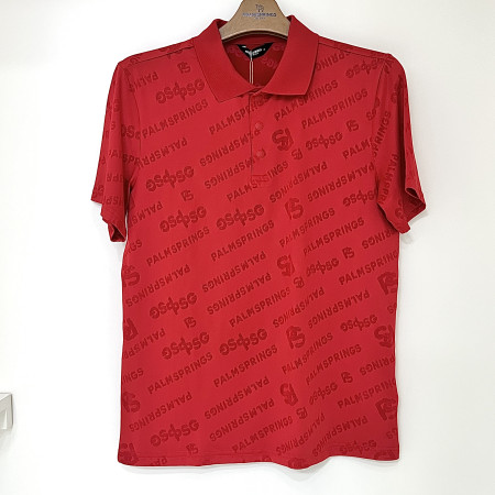 [행복한백화점][팜스프링스]사선 패턴 반팔 카라 티셔츠 레드 남성 STSM252164