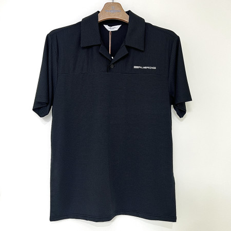 [행복한백화점][팜스프링스]스트라이프 반팔 카라 티셔츠 블랙 남성 STSM252167