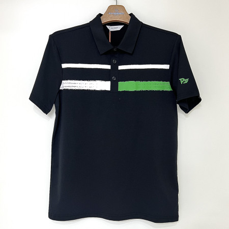 [행복한백화점][팜스프링스]배색 포인트 반팔 카라 티셔츠 블랙 남성 STSM252155