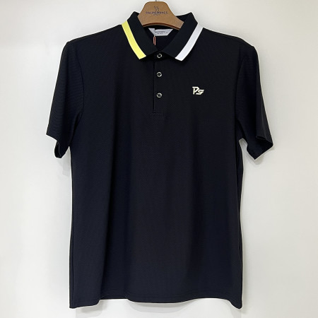 [행복한백화점][팜스프링스]카라 배색 반팔 티셔츠 블랙 남성 STSM252151