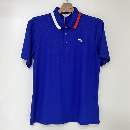 [행복한백화점][팜스프링스]카라 배색 반팔 티셔츠 블루 남성 STSM252151