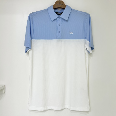 [행복한백화점][팜스프링스]배색 카라 반팔 티셔츠 스카이블루 남성 STSM252166