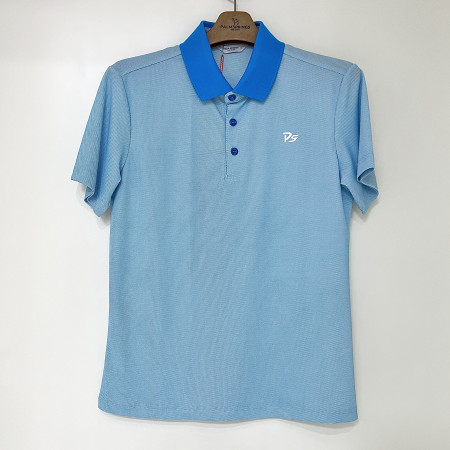 [행복한백화점][팜스프링스]배색 포인트 반팔 카라 티셔츠 블루 남성 STSM252172