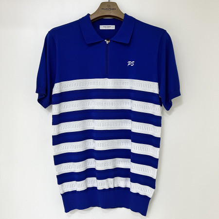 [행복한백화점][팜스프링스]스트라이프 배색 반팔 티셔츠 블루 남성 SKTM252352