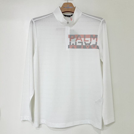 [행복한백화점][팜스프링스]로고프린트 반집업 티셔츠 화이트 남성 STRM251108