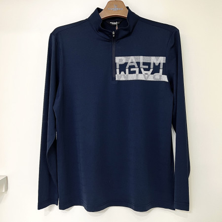 [행복한백화점][팜스프링스]로고프린트 반집업 티셔츠 네이비 남성 STRM251108