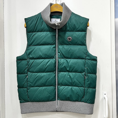 [행복한백화점][루이까스텔]에리밑단시보리 덕다운 조끼 베스트 그린 여성 7LEJP006