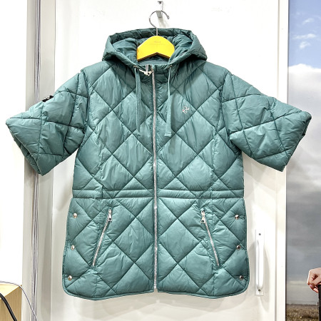 [행복한백화점][루이까스텔]루즈핏 반팔형 볼패딩 점퍼 카키 여성 7LEJP003