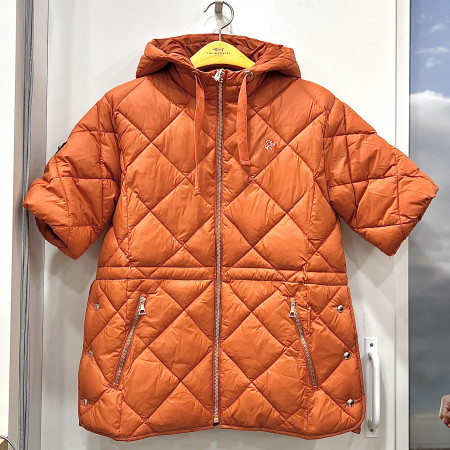 [행복한백화점][루이까스텔]루즈핏 반팔형 볼패딩 점퍼 오렌지 여성 7LEJP003