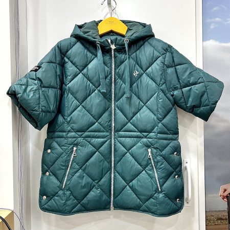 [행복한백화점][루이까스텔]루즈핏 반팔형 볼패딩 점퍼 그린 여성 7LEJP003