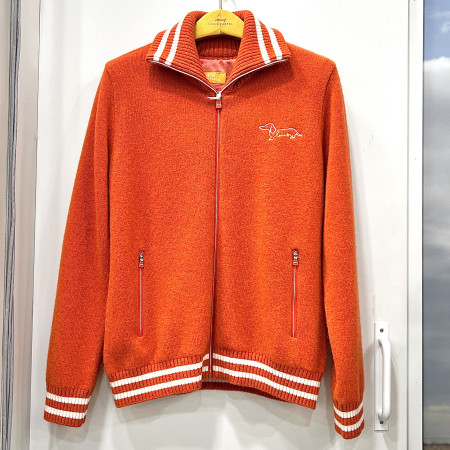 [행복한백화점][루이까스텔]배색 라인 방풍 집업 울 스웨터 오렌지 여성 7LESW002