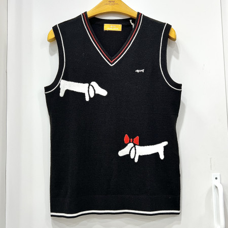 [행복한백화점][루이까스텔]루카 커플 닥스훈트 브이넥 니트 조끼 블랙 여성 7LDVT931