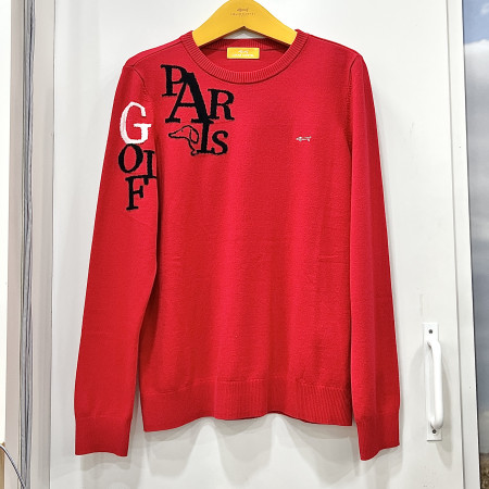 [행복한백화점][루이까스텔]시그니처 원포인트 라운드 니트 티셔츠 레드 여성 7LESW904