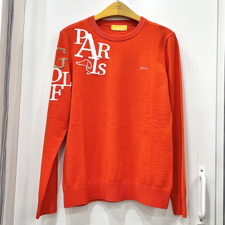 [행복한백화점][루이까스텔]시그니처 원포인트 라운드 니트 티셔츠 오렌지 여성 7LESW904